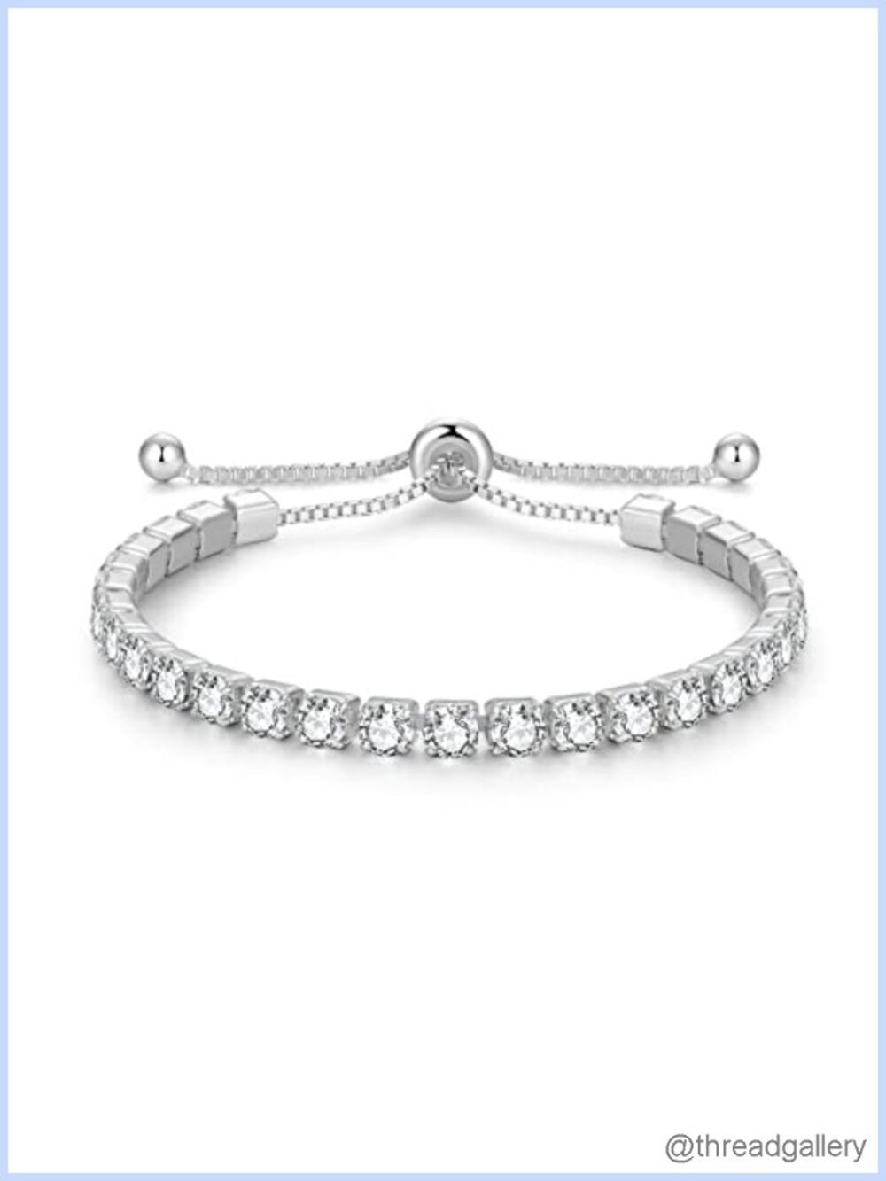 Sterling Silver Birthstone Tennis Bracelet 4mm Adjustable 9.5"